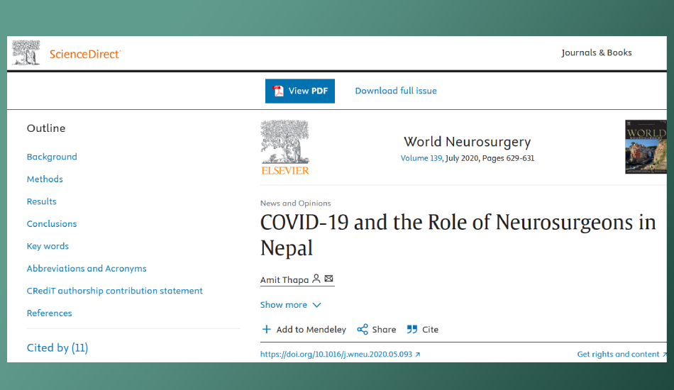 COVID-19 and the role of neurosurgeons in Nepal